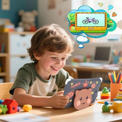 تابلت Brrnoo Kids التعليمي مقاس 7 بوصات للتحكم الأبوي وذاكرة تخزين داخلية سعة 128 جيجابايت ومساحة تخزين قابلة للتوسيع وكاميرا مزدوجة مضادة للصدمات للأطفال للتعلم والترفيه in Kuwait
