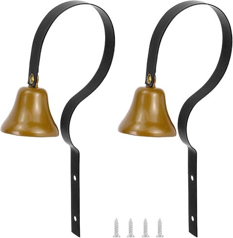 QWORK Shopkeepers Bell، 2 حزمة من جرس الباب الشفاف المثبت على الحائط، قطر 1.6 بوصة، جرس باب معدني لتدريب الكلاب، جرس باب قادم للعملاء، جرس باب مضاد للسرقة لتنبيه الخدمة، تدريب الحيوانات الأليفة in Kuwait