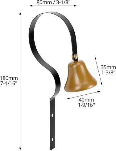 QWORK Shopkeepers Bell، 2 حزمة من جرس الباب الشفاف المثبت على الحائط، قطر 1.6 بوصة، جرس باب معدني لتدريب الكلاب، جرس باب قادم للعملاء، جرس باب مضاد للسرقة لتنبيه الخدمة، تدريب الحيوانات الأليفة in Kuwait
