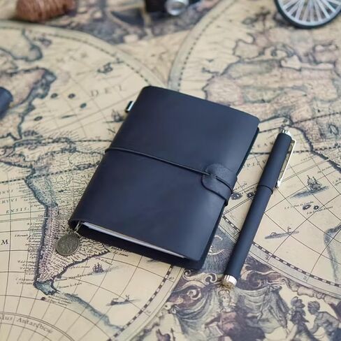 New Notizbuch, Handgefertigtes Vintage-Kuhleder-Skizzenbuch mit Reise-Tasche - Oberfläche aus Echtem Kuhleder und Tasche، تتضمن حقيبة بطاقات، لون جلد البقر in Saudi Arabia