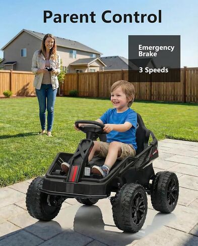 Garvee 24V Kids Power 4 Wheels، 200W 4x4 Ride On Toy للأطفال الكبار، عربة الذهاب الكهربائية، مقعد 16 بوصة قابل للتعديل، 4 ممتصات للصدمات، عجلات مقاومة للاهتراء، موسيقى، 4 عجلات ATV للأولاد والبنات in Kuwait