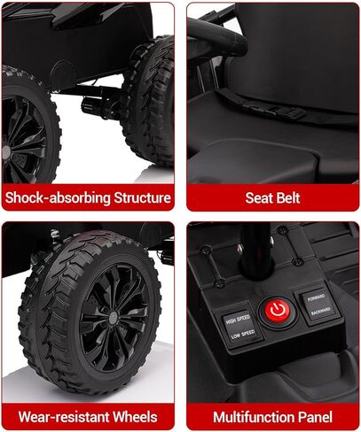 Garvee 24V Kids Power 4 Wheels، 200W 4x4 Ride On Toy للأطفال الكبار، عربة الذهاب الكهربائية، مقعد 16 بوصة قابل للتعديل، 4 ممتصات للصدمات، عجلات مقاومة للاهتراء، موسيقى، 4 عجلات ATV للأولاد والبنات in Kuwait