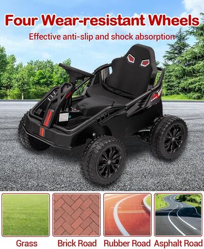 Garvee 24V Kids Power 4 Wheels، 200W 4x4 Ride On Toy للأطفال الكبار، عربة الذهاب الكهربائية، مقعد 16 بوصة قابل للتعديل، 4 ممتصات للصدمات، عجلات مقاومة للاهتراء، موسيقى، 4 عجلات ATV للأولاد والبنات in Kuwait