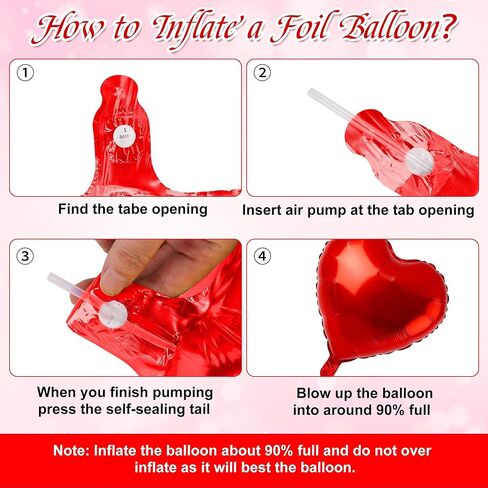 12 Pcs Rose Gold and Red Heart Foil Balloons for Valentines Day Decorations,18 Inch Romantic Love Valentine Heart Balloons for Valentines Day Wedding Marriage Birthday Bridal Shower Party Decorations in Saudi Arabia