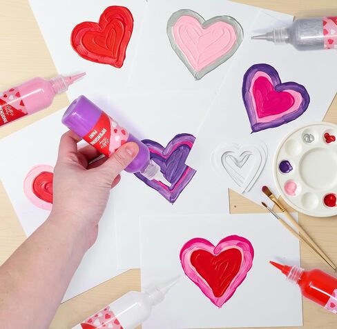 Gift Boutique Dimensional Puff Paint Set for Valentine’s Day, 6 Acrylic Colors with Fine Tips for 3D Crafts, Fabric & Decor in Saudi Arabia