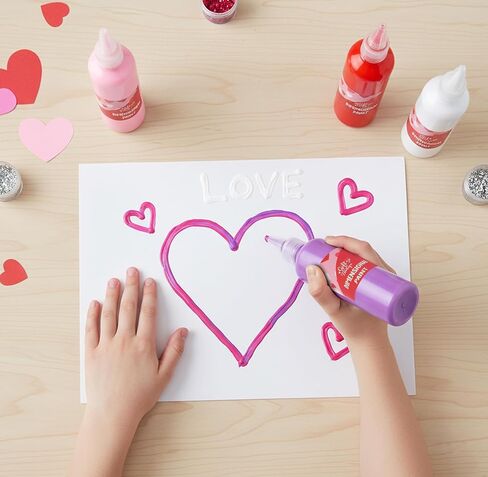 Gift Boutique Dimensional Puff Paint Set for Valentine’s Day, 6 Acrylic Colors with Fine Tips for 3D Crafts, Fabric & Decor in Saudi Arabia