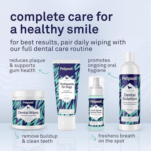 Petpost | Fresh Breath Foam for Dogs - Mint & Apple Flavored Dental Solution That Eliminates Bad Breath - Natural Tooth Cleaning Treatment 5 oz. in Saudi Arabia