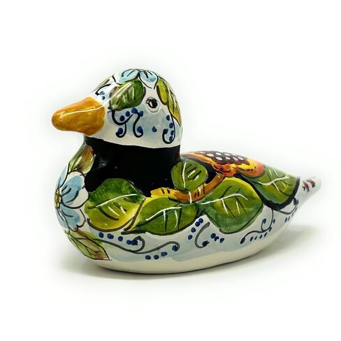 CERAMICHE D'ARTE PARRINI - تمثال حيوان من السيراميك الإيطالي على شكل حيوان بطة فخارية مرسومة يدويًا ومزخرف باللون الأسود صنع في إيطاليا توسكان in Saudi Arabia