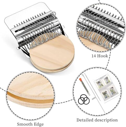 طقم تصحيحات متماسكة من POLAR HAIR 2.0 - نول جريء محمول للمبتدئين، أداة إصلاح رقعة متماسكة مع 14 خطافًا و9 إبر للجينز والجوارب والملابس in Kuwait