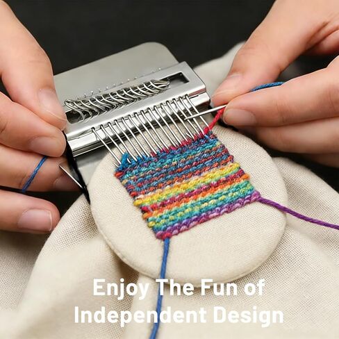 مجموعة رقعة Dapeds Knit - نول صانع الرقعة للمبتدئين - مجموعات إصلاح الحياكة الصغيرة تلوح في الأفق لإصلاح الأقمشة والمشروعات اليدوية مع 10 قطع إبر عين كبيرة و36 لونًا (14 خطافًا) in Kuwait