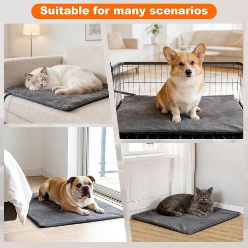 MECHEER Heated Cat Bed - 9 Adjustable Temperature Cat Heating Pad Indoor with Timer Options Chew-Resistant Cord Pet Heating Pad for Cats & Dogs Puppy 18x18 Inch in Saudi Arabia