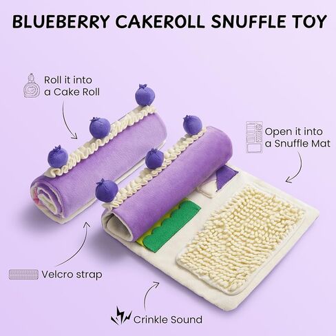 Nocciola Dog Snuffle Toy, Blueberry Cake Snuffle Mat for Puppies Puzzle Puppy Toy with Crinkle, Hide and Seek Interactive Enrichment Toys for Small Medium Dogs, Dog Gift Birthday Cake Toy in Saudi Arabia
