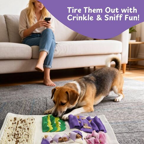 Nocciola Dog Snuffle Toy, Blueberry Cake Snuffle Mat for Puppies Puzzle Puppy Toy with Crinkle, Hide and Seek Interactive Enrichment Toys for Small Medium Dogs, Dog Gift Birthday Cake Toy in Saudi Arabia