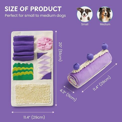 Nocciola Dog Snuffle Toy, Blueberry Cake Snuffle Mat for Puppies Puzzle Puppy Toy with Crinkle, Hide and Seek Interactive Enrichment Toys for Small Medium Dogs, Dog Gift Birthday Cake Toy in Saudi Arabia