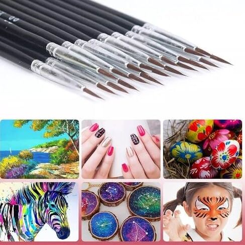 100pc Very Small Paint Brushes Fine Tip for Nail Art Model Craft Painting Black in Saudi Arabia