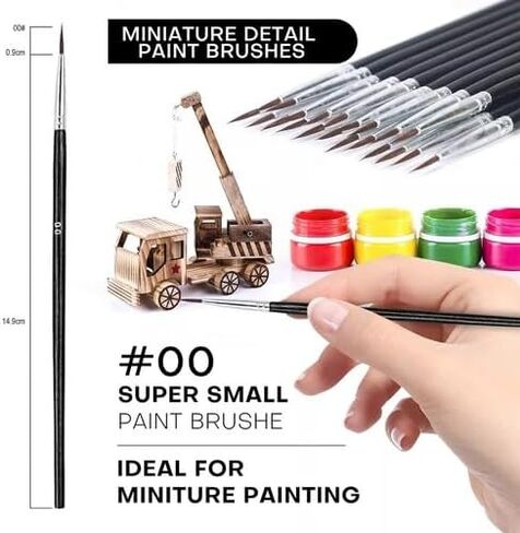 100pc Very Small Paint Brushes Fine Tip for Nail Art Model Craft Painting Black in Saudi Arabia