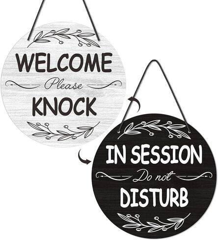 Do Not Knock Baby Sleeping Sign for Front Door, Double-sided PVC Rustic Please Do Not Ring Doorbell No Soliciting Hanging Sign for Home, House, Office, Business in Saudi Arabia