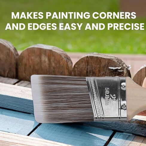 Greensen 4 in 1 Paint Brush Set, Short and Long Handle Angled Brushes with Steel Comb for Acrylic Painting in Saudi Arabia