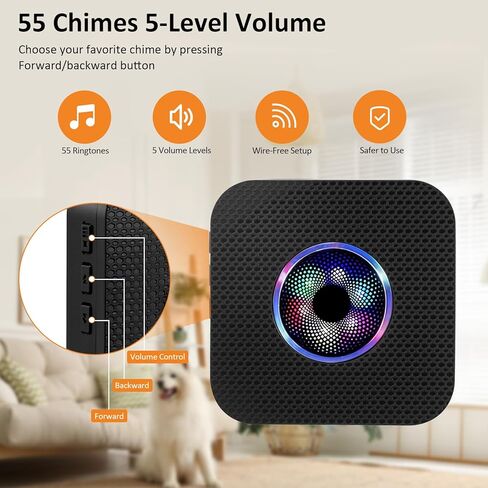 Ownpets Smart Dog Door Bell, Wireless Doorbell for Potty Training to Go Outside,1000Feet Range, Waterproof Touch Button, 55 Melodies in Saudi Arabia