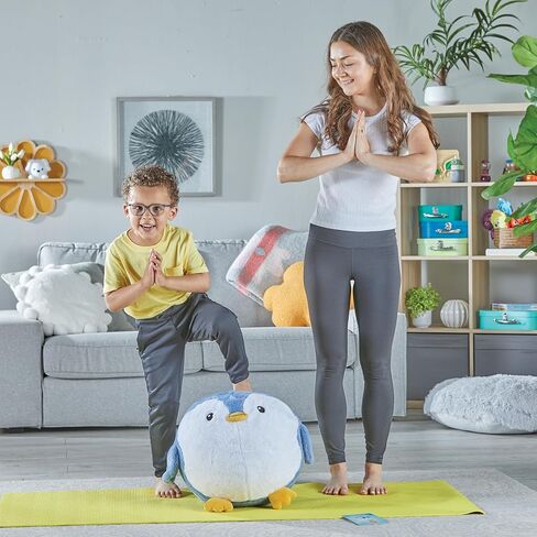 hand2mind Penguin BubblePlush Yoga Ball Buddy، كرة اليوغا للأطفال، ركن مهدئ للعناصر، معدات تمارين الأطفال، ألعاب العلاج المهني، الألعاب الحسية، اللعب النشط للأعمار من 3 سنوات فما فوق in Kuwait