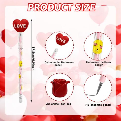 24 Pcs Valentine's Day Pencils Bulk Multi Point Push Pencils with for Valentine's Day in Saudi Arabia