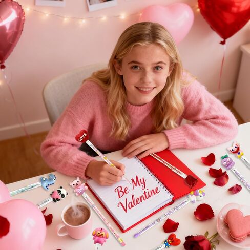 24 Pcs Valentine's Day Pencils Bulk Multi Point Push Pencils with for Valentine's Day in Saudi Arabia
