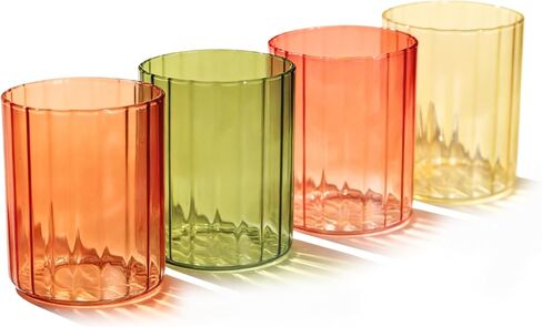Aesthetic Drinking Glasses Set of 4-14oz Borosilicate Glass Cups for Iced Coffee, Iced Tea, Matcha Drinks, Cute Water Glasses Set for House Warming, Cafe Moments, Heat-resistant in Saudi Arabia