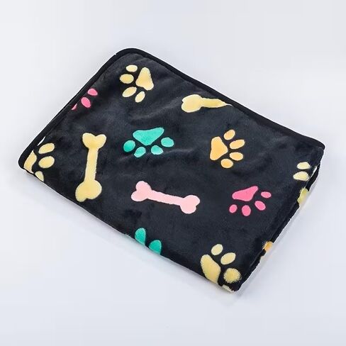 Cartoon Star Print Blanket, Soft Warm Cat Blanket, Bed Cover for Dog and Cat Supplies, Black and White Stars, 20 * 30Inch in Saudi Arabia