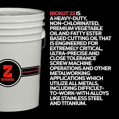 Biokut 22 سائل قطع الزيوت النباتية غير المكلورة وزيت الآلة اللولبية، 5 جالون in Kuwait