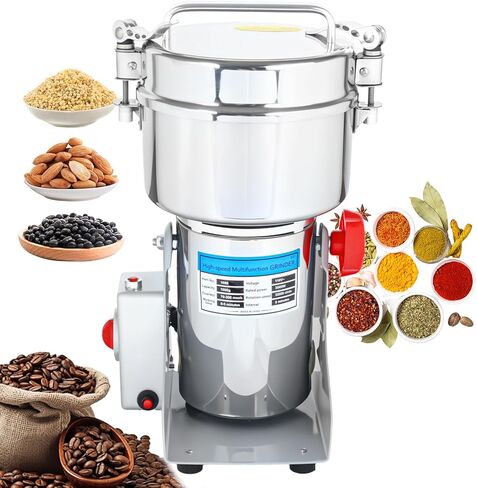 1000g Commercial Grain Grinder - 3000W Heavy-Duty Electric Mill for Coffee, Spices, Nuts & Grains | 32000 RPM | Industrial Stainless Steel | 5 Blades System | for Home & Restaurant Use in Kuwait