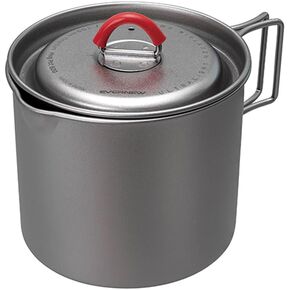 Evernew Titanium Lightweight Camping Mug Pot w/Folding Handle Set, 500ml