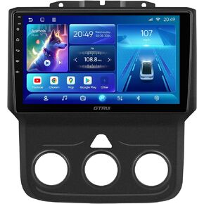 GTRUI 9 Inch QLED Touch Screen 4+64GB Android Car Stereo for Dodge RAM 1500 2500 3500 2013-2018,Wireless CarPlay Auto 5G WiFi Bluetooth GPS Navigation Upgrade Radio Player