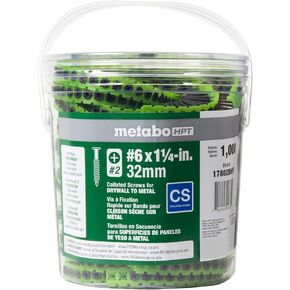 Metabo HPT 17802BHPT #6 x 1-1/4-in Bugle Fine Thread Drywall Screws | 1000 Count