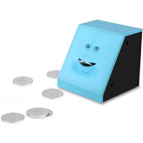 Face Bank, Novelty Coin Eating Savings Bank Coin Eater Funny Bank Kids' Money Banks Battery Powered Money Saving Box for US 25 Cents, 10 Cents, 5 Cents, 1 Cent Coin