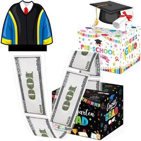 Pasimy 2 Set Graduation Money Box for Cash Gift, 2024 Graduation Gifts, Money Pull Box with Pull Out Congrats Grad Card for College High School Kindergarten Graduation Party Decorations(Classic)
