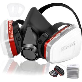 NBWAN Respirator Gas Mask With 6001 Filters, Gas Masks Survival Nuclear and Chemical for Painting, Organic Vapors