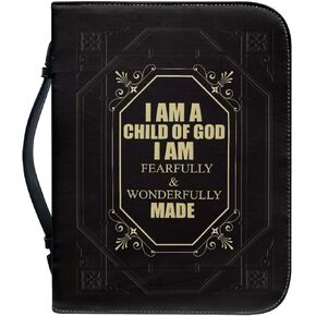 FOR U DESIGNS Women Bible Cover Blue Butterfly Bible Book Church Bags with Handle and Zippered Pocket Large Size