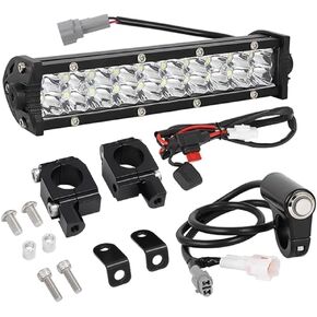 AUTOVIC Universal Light Bar Kit, Motorcycle Off Road Light Bar Waterproof with Upgrade Mounting Brackets Durable Aluminum Switch for CRF110 KLX110 TTR110 YZ250F Plug and Play fits Most 7/8" Handlebar