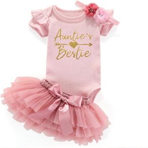 Acwssit aunties bestie baby clothes girl baby gifts from aunt little bestie auntie baby girl outfits