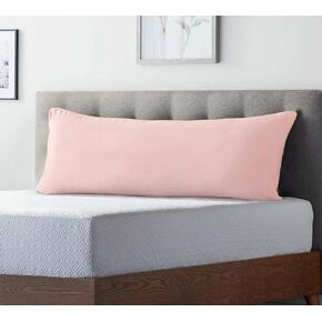 Evolive Micromink, Faux Fur, Faux Suede, Faux Velvet Pillow Cover (21"x54" Body Pillow Cover, Baby Pink)