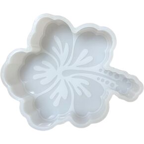 Hibiscus Flower Tropical Summer Car Freshie Silicone Mold 3.75x4.5x1.2" inches Hawaiian Island Beach Molds for Scented Aroma Beads Car Candle, Oven Safe Bake up to 450 F Freshie Supplies