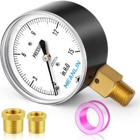 قياس مينلين 0-15 بوصة H2O نوع الحجاب الحاجز كبسولة قياس الضغط المنخفض 1/4 بوصة NPT 2-1/4 بوصة قرص الوجه مقياس عمود الماء القابل للتعديل، مع 1/4 بوصة × 1/2 بوصة NPT و1/4 بوصة × 3/ 8 "NPT جلبة سداسية، جبل سفلي in Kuwait