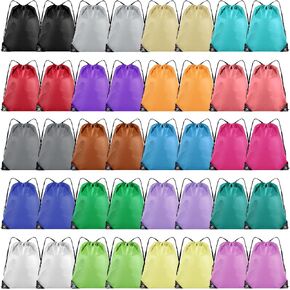 20 Pieces Drawstring Backpack Bulk Cinch Sackpack Ployster Drawstring Bags for Gym Party Trip(20 Colors)