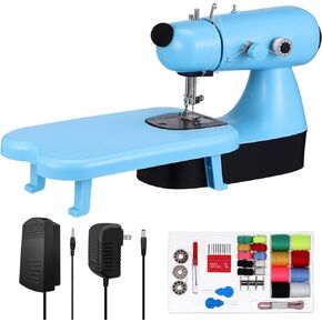 Tofficu Sewing Machine Beginners Mini: Small Sewing Machine for Kid Adult - Electric Sewing Machine with Bag Expansion Board Led Light - Portable Quilting for DIY Home Travel
