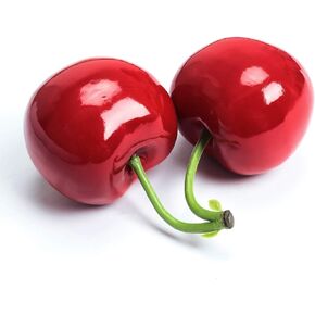 XINFU Fake Artificial Fruit Big Double Cherry Decoration Simulation Food Model Kitchen Toys Photography Props
