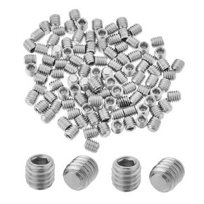 MroMax M4x5mm Flat Set Screw 304 Stainless Steel Internal Hex Allen Head Drive Cup Point Set Screws Silver Socket Grub Screws for Towel Rack Door Knob 50Pcs