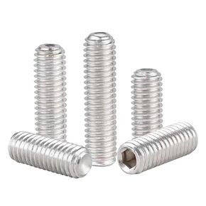 M10-1.5 x 12mm Hex Socket Set Grub Screws,Headless Cup Point,Flat Point Grub Bolt,Internal Hex Drive,304 Stainless Steel,Headless Concave End,Metric External Thread,for Towel Rack Door Knob 20 Pcs