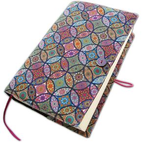 Book Sleeve Cover, Fabric Novel for Adult Books Cover for Paperback, Patchwork Pattern Washable Book Protector - 5.5 x 8.2 x 1.6 Padded Case for Novel