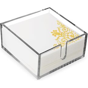 Acrylic Luncheon Napkins Holder for Table and Kitchen Countertop - Table Top Nakpin Holders for Paper Napkins and Display in Bathroom, Kitchen, Parties, Weddings, Counter Bar, Events, 7"x 7" x 2.5"