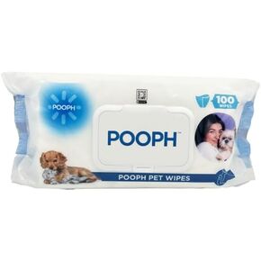 POOPH® Pure Wipes™ – Odor-Elimination | Dog Paw Cleaner Butt Face Ear & Fur | No Fragrance, No Harsh Chemicals | Gentle & Effective On-The-Go Clean for Pets, Cars | Puppy Essentials & - 100 Count Pack